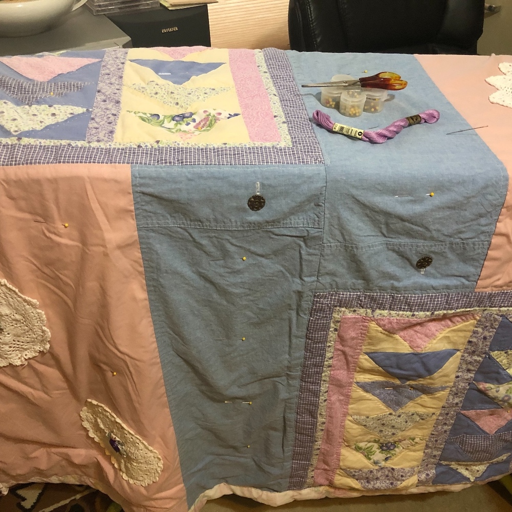 Upcycled Handmade by ME quilt - Picture 4 of 8